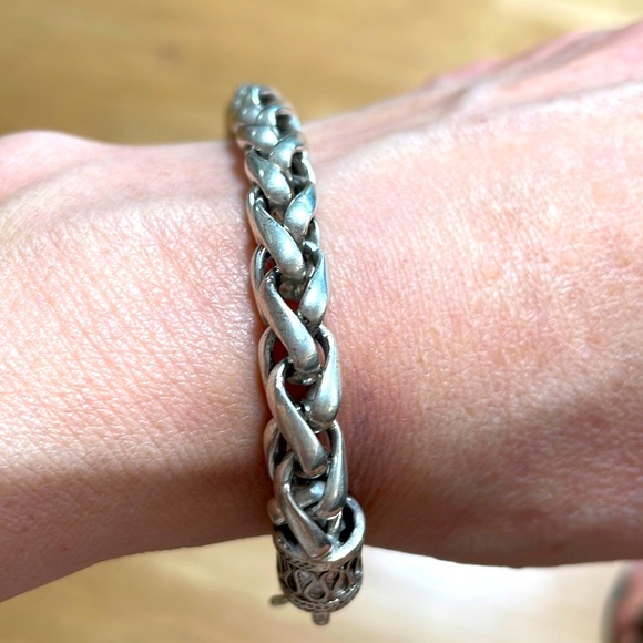 Vintage Antique Sterling Silver Nordic Viking Chain Bracelet Thick 33 Grams - Picture 2 of 5